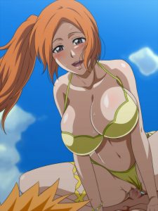 inoue orihime 2d with big tits riding