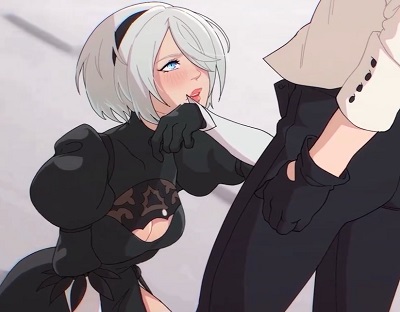 Nier Automata - 2B Animated Nier Automata YoRHa No.2 Type B blowjob 2d hentai